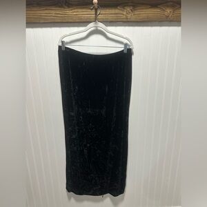 Patra Black Crushed Velvet Skirt Sz 15/16 Goth Grunge Whimsy Dark Fairy Vintage